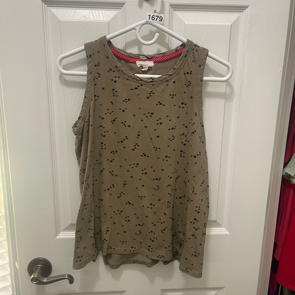 Cupio Tan Tank Top with Black Pattern
